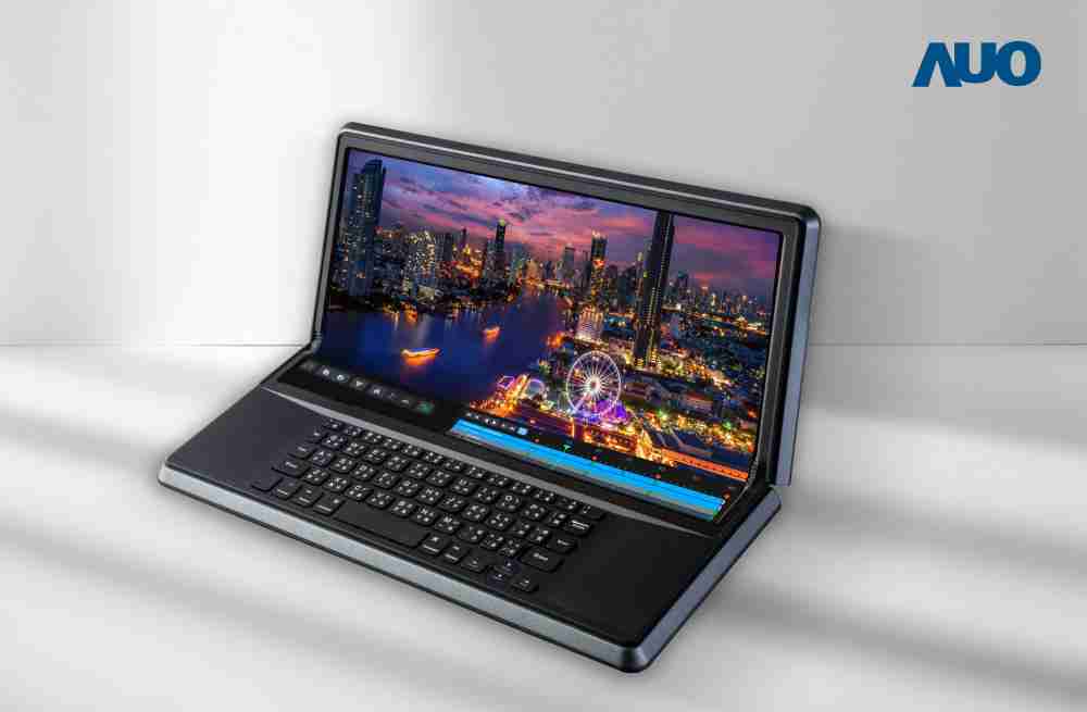 彩神vll14.6吋Micro LED折迭显示屏幕，，，，搭配半径4mm的弯折绞炼，，，，以及高画素、、、、高亮度、、、、高对比度的显示技术特点，，，，即便在大视角下仍保有绝佳色相与亮度