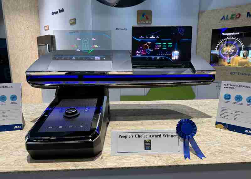 彩神vll车用Micro LED Display HMI解决方案获”最佳车用显示奖”，，，以用户为中心开发，，，针对前座驾驶与乘客设计兼具娱乐与安全的高画质屏幕，，包含车舱前座的Micro LED透明屏幕及全球首款内建镜头的智慧Micro LED显示器